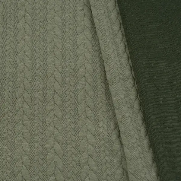 Ausverkauf Jacquard Strick Jersey "Zopfmuster" Farbe Salbei-Grün