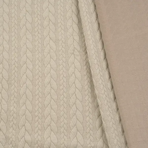 Jacquard Strick Jersey "Zopfmuster" Farbe Hell-Beige Sonderaktion