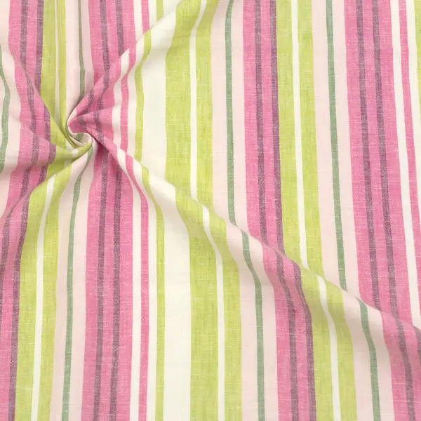 Top-Preis Viskose-Leinen Stoff "Streifen" Farbe Grün Multicolor