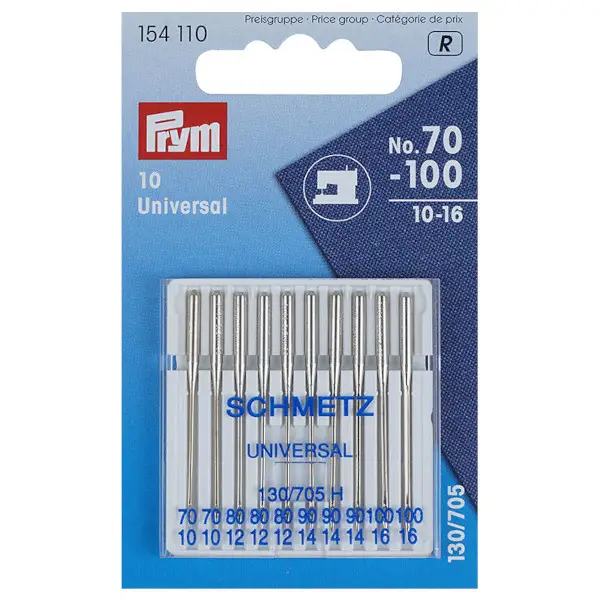 Preisreduziert Prym 10er Sortiment Nähmaschinennadeln mit Flachkolben No. 70-100