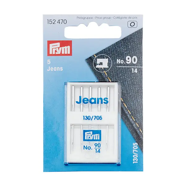Top-Angebot Prym 5 Stück Spezial Nähmaschinennadeln mit Flachkolben Jeans No. 90