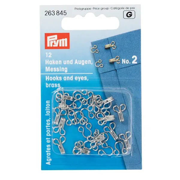 Prym 12 Stück Bekleidungsverschlüsse Haken und Augen, silberfarbig Heißes Angebot