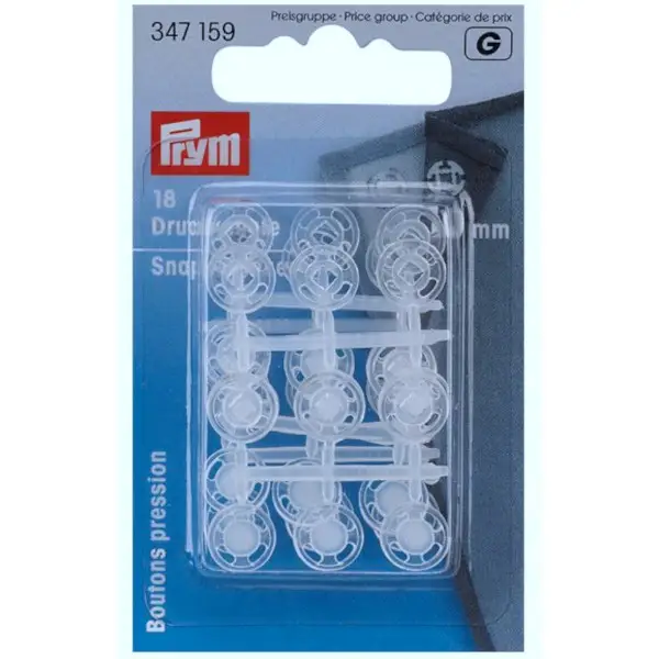 Prym 18 Stück Annähdruckknöpfe Kunststoff 10mm transparent Top-Seller