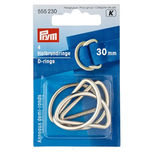 Prym Halbrundringe, 30mm, silberfarbig Highlight
