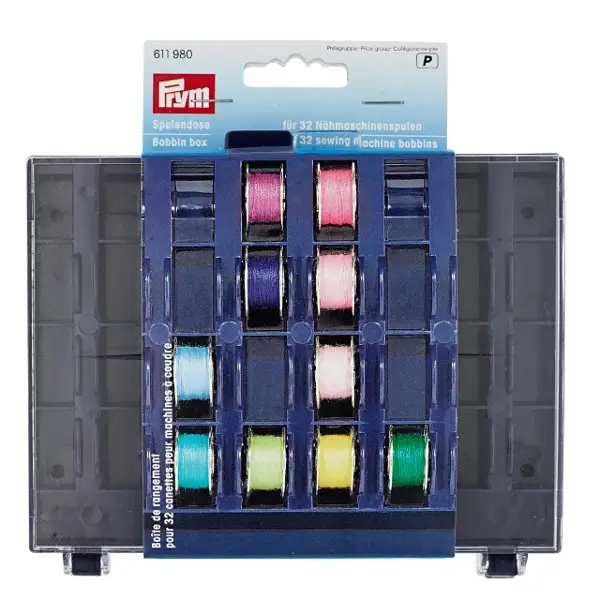 Markenware Prym Spulenbox für 32 Nähmaschinenspulen