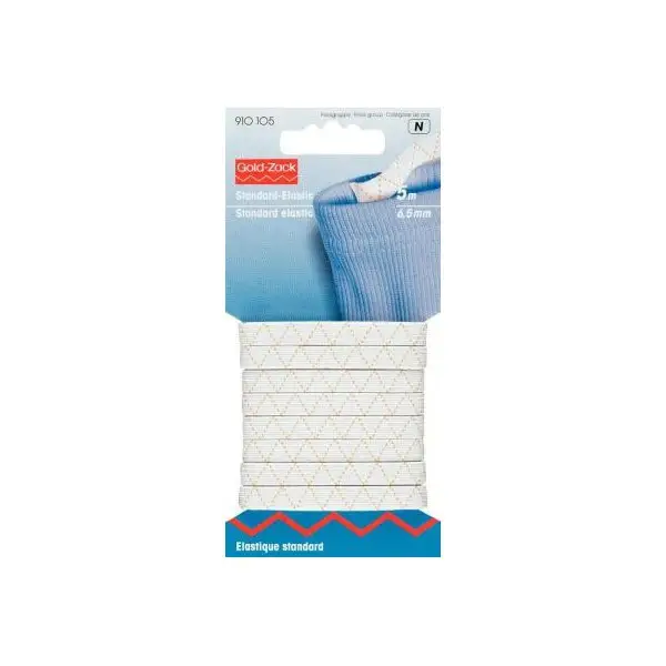 Neu Prym 5m Standard-Elastic 7mm breit weiß