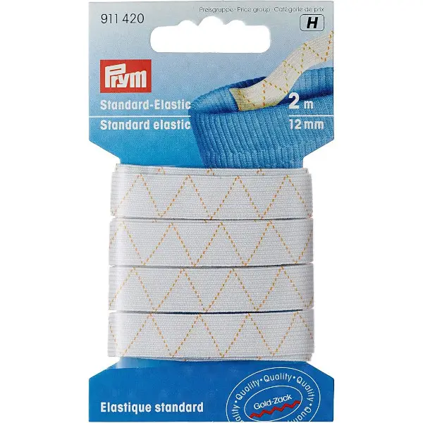 Prym 2m Standard-Elastic 12mm breit weiß Markenprodukt