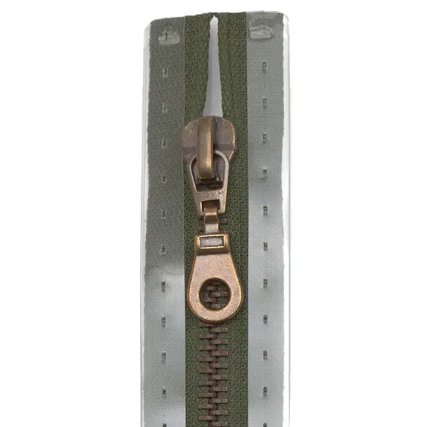 Prym Metall Reißverschluss M5 Typ 10 teilbar 30 cm Altmessing - Farbe 542 Braun-Oliv Neuheit