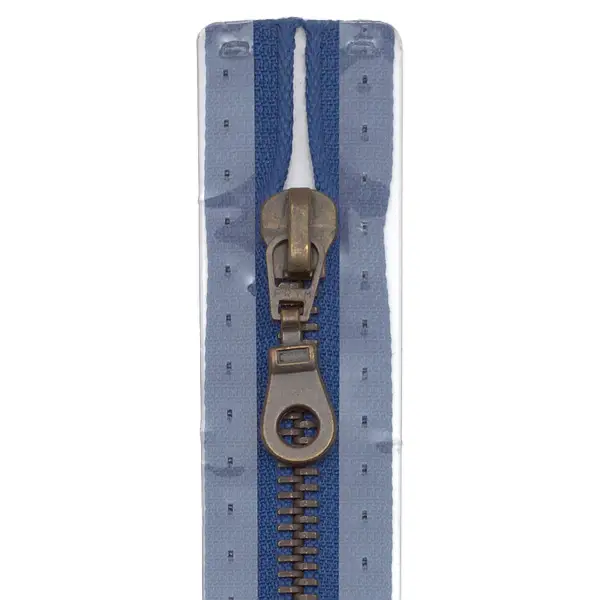 Geprüft Prym Metall Reißverschluss M5 Typ 10 teilbar 55 cm Altmessing - Farbe 223 Tinte
