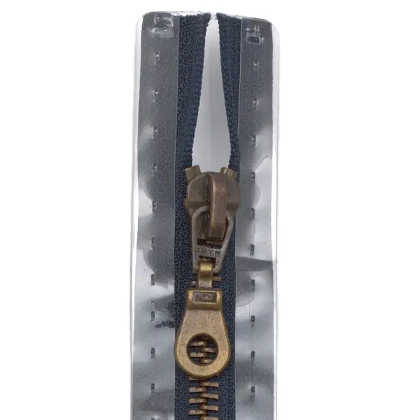 Geprüft Prym Metall Reißverschluss M5 Typ 10 teilbar 75 cm Altmessing - Farbe 210 Marine