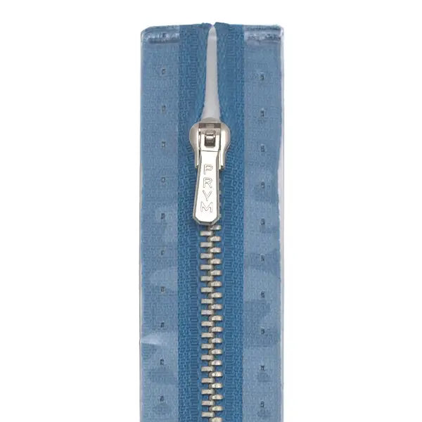Abverkauf Prym Metall Reißverschluss M1 Typ 5 18 cm silber farbig - Farbe 235 Azur-Blau