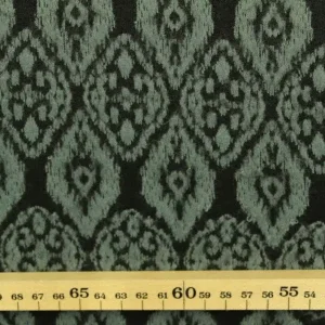 Jacquard Jersey - Vintage Green Fantasy on Black Zertifiziert