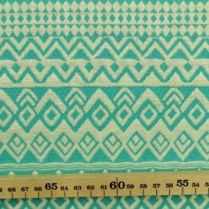 Jacquard Jersey - Bright Turquoise Graphic Lines Geprüft