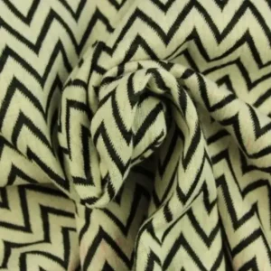 Mega-Angebot Jacquard Jersey - Creme/Black Little Zigzag