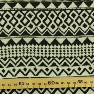 Ausverkauf Jacquard Jersey - Black/White Graphic Lines