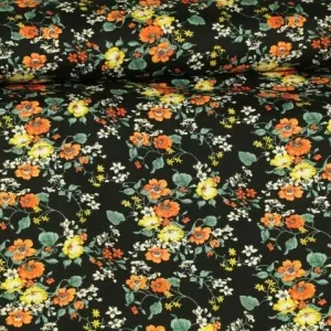 Baumwolle Sea of Flowers - Black Angebot