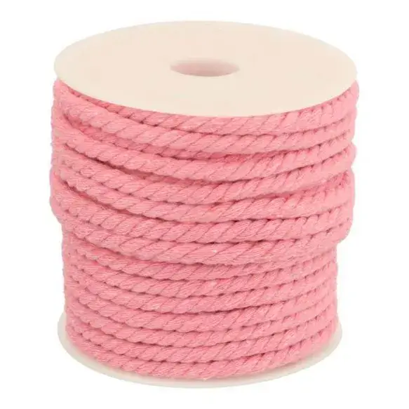 Billig Baumwolle Kordel Gedreht 6 mm - Hell Rosa