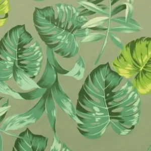 Schneller Versand Baumwolle Jersey - Jungle Leaves on Vintage Mint