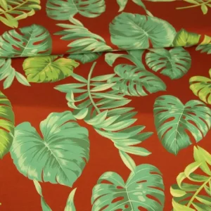 Versand Am Gleichen Tag Baumwolle Jersey - Jungle Leaves on Rusty