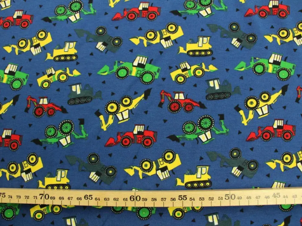 Baumwolle Jersey - Megan Blue: Trucks on Blue Jetzt Bestellen