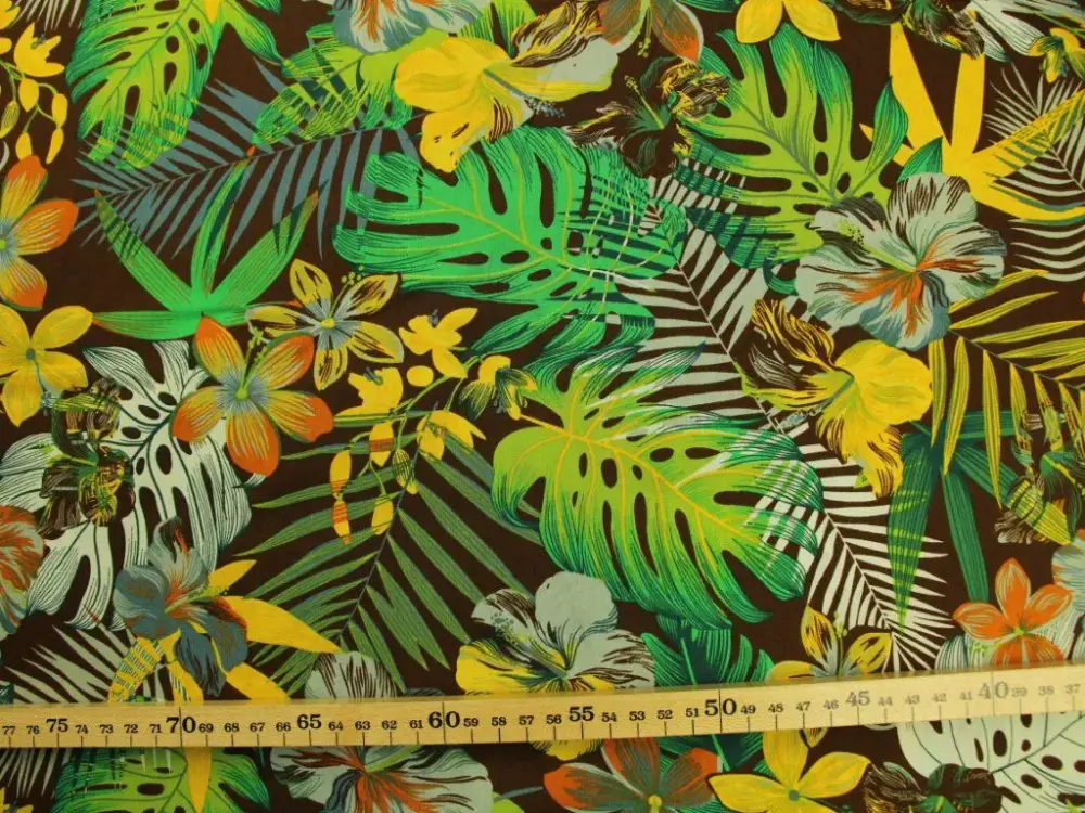 Preisreduziert Baumwolle: Jungle Floral - Brown