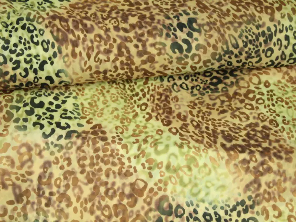 Silky Chiffon - Brown/Lime Leopard Sale