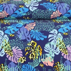 Lycra - Panther Leaves Dark Must-Have