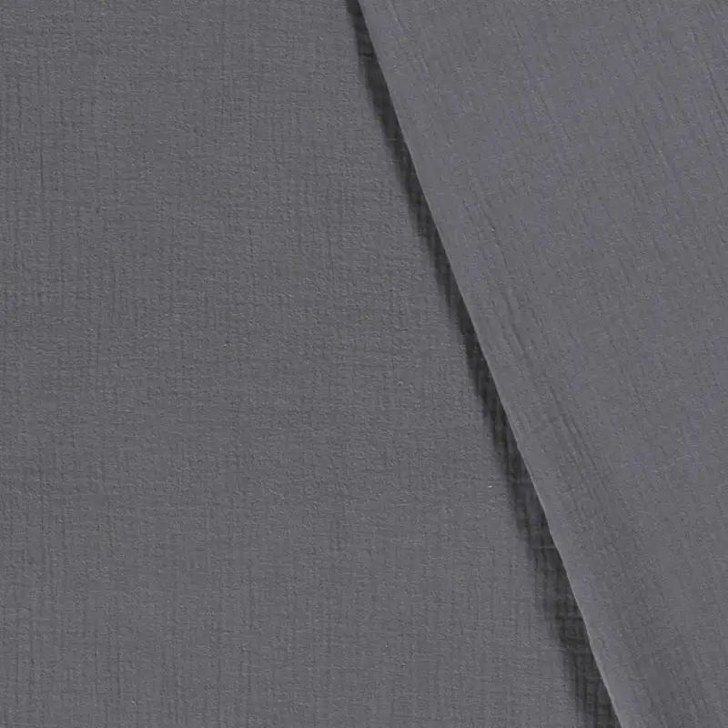 Musselin Double Gauze uni Dunkelgrau - 1005 Neuheit