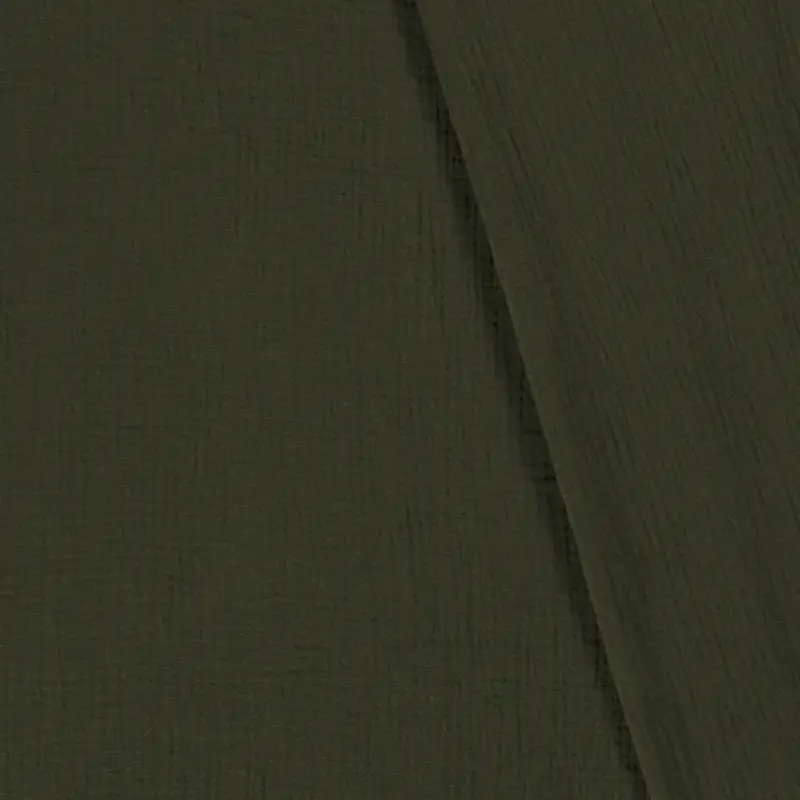 Musselin Double Gauze uni Khaki - 1460 Beliebt