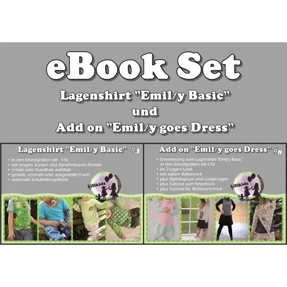 Bestseller Ebook - Set "Emil/y Basic" und "Emily goes Dress" Gr. 68 -176- Lilikidz eBooks