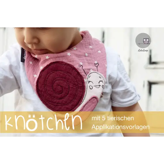 Ebook - Halstuch "Knötchen" mit 5 tierischen Applikationen No.1 Ausverkauf