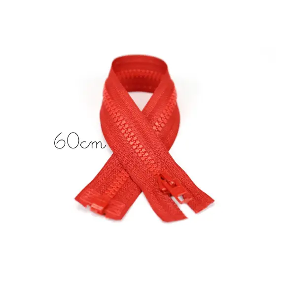Markenprodukt 1x60cm Reißverschluss - Teilbar - Hochwertig - Opti - Rot (0722)