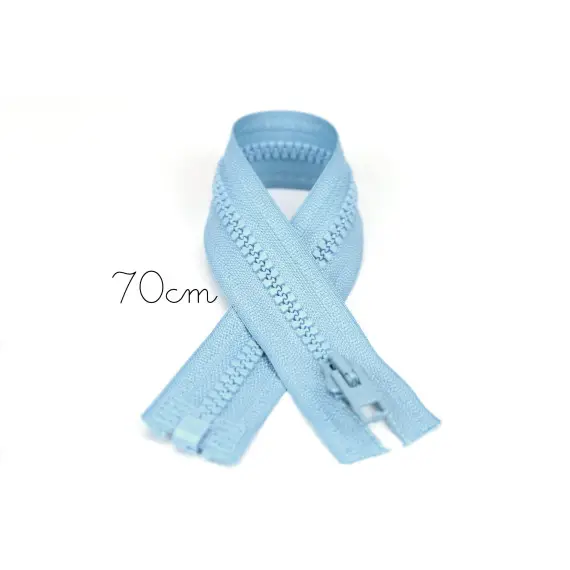 Versand Am Gleichen Tag 1x70cm Reißverschluss - Teilbar - Hochwertig - Opti - Hellblau (0259)