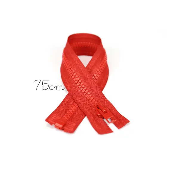 1x75cm Reißverschluss - Teilbar - Hochwertig - Opti - Rot (0722) Rabatt