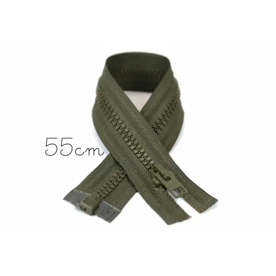 1x55cm Reißverschluss - Teilbar - Hochwertig - Opti - Oliv (0542) Abverkauf