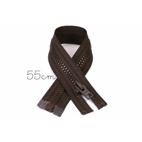 1x55cm Reißverschluss - Teilbar - Hochwertig - Opti - Dunkelbraun (0881) Saisonangebot