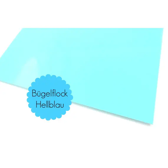 A4 Bügelflock - Bügelfolie - Hellblau (Mengeneinheit: 1piece) Nur Heute
