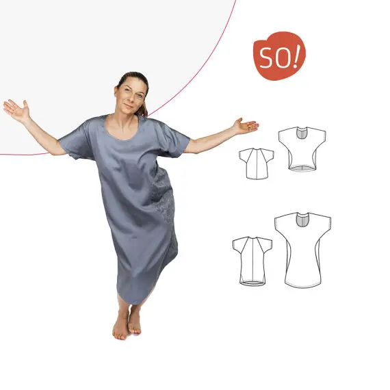 Rabatt Ebook - Kleid / Bluse BLUNI von SO Pattern / XS - 2XL