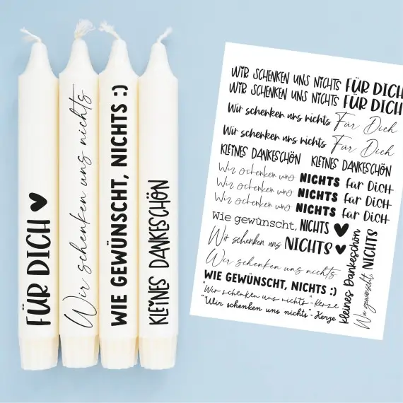 DIN A4 - Tattoofolie - Wir schenken uns nichts - für Kerzen / Keramik - Weihnachten Angebot