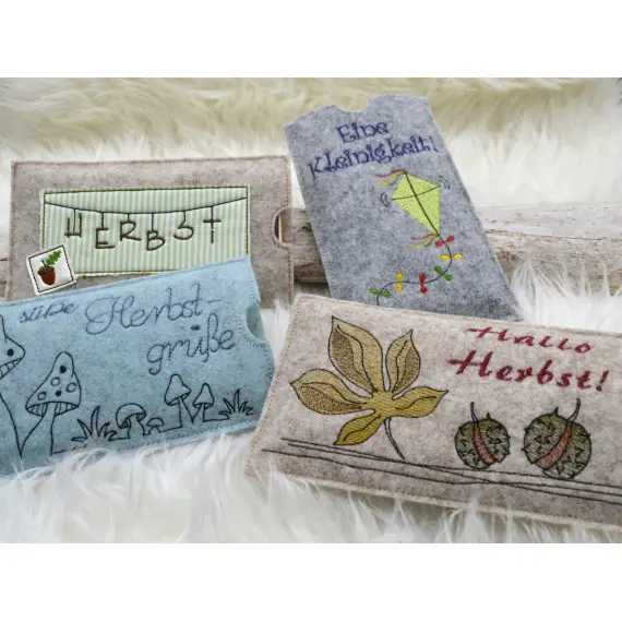 Stickdatei Herbst Schokoladenhüllen Kastanie Laub Drache Eichel SET Neu Im Sortiment