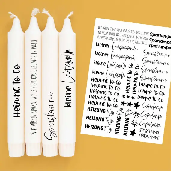 Ausverkauf DIN A4 - Tattoofolie - Heizung To Go - für Kerzen / Keramik