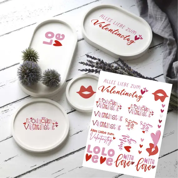 Rub-On Sticker - Valentinstag - Tante Henni Rubon - vielfältig nutzbar Angebot