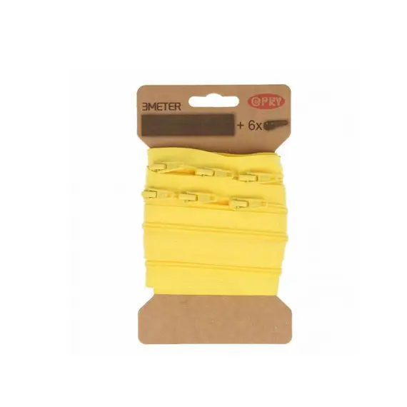 Angebot 3m Endlosreißverschluss + Nicht teilbar - 6 eckige Zipper - Gelb