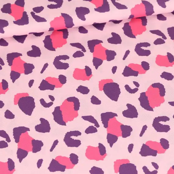Garantierte Lieferung Outdoorstoff - Leo Animal Print - Hellrosa - Lila/Rosa - abby and amy