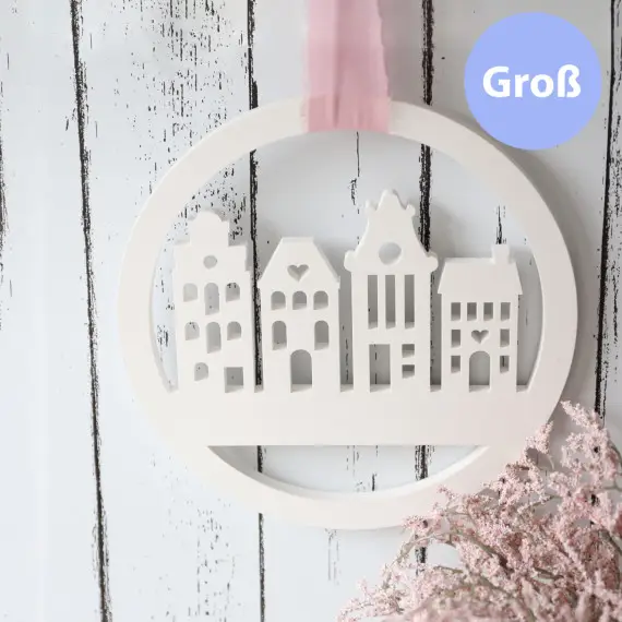 Knallerangebot Silikon - Gießform - Dekoring - Häuserreihe - romantische Häuser - Groß - vielfältig nutzbar