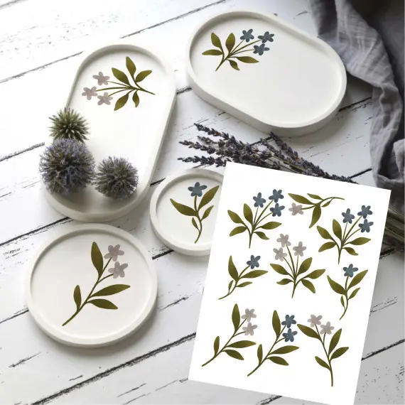 Neuheit Rub-On Sticker - Blumen - KnilchArt Design - Tante Henni Rubon - vielfältig nutzbar