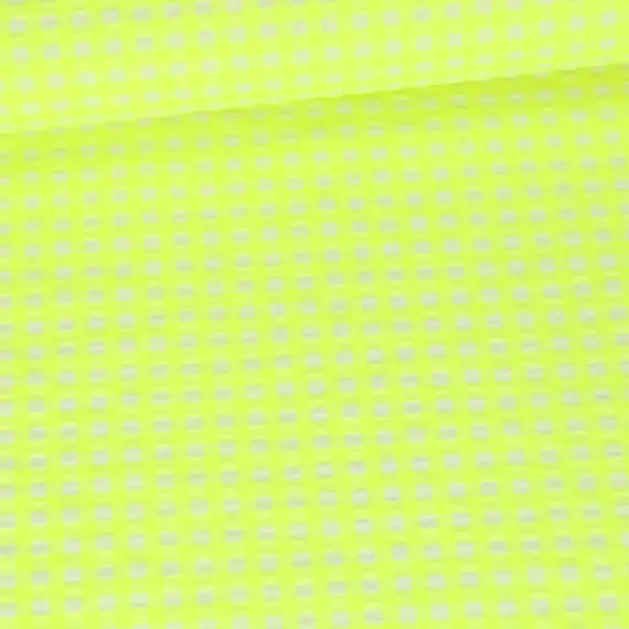 Must-Have Seersucker - Kariert - Karomuster Klein - Weiß/Neongelb