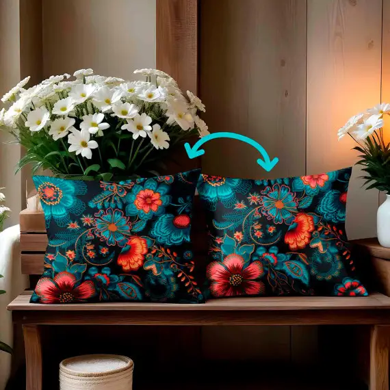Genähtes Kissen inkl. Inlet - Colorful Flowers - Stickspaß - Mein Hanseherz Direktkauf