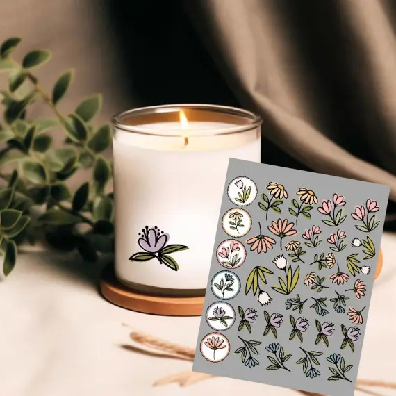 Rub-On Sticker - Flower Buttons - KnilchArt Design - Tante Henni Rubons - vielfältig nutzbar Super-Preis