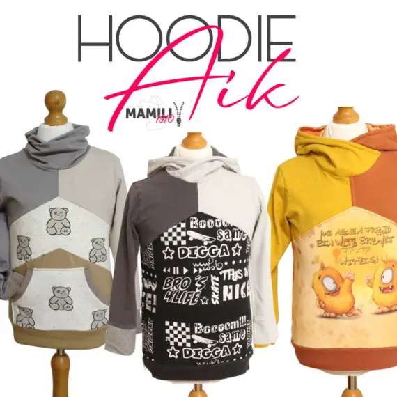 Zertifiziert Hoodie Aik Gr. 80-164 (Ebenenschnittmuster)